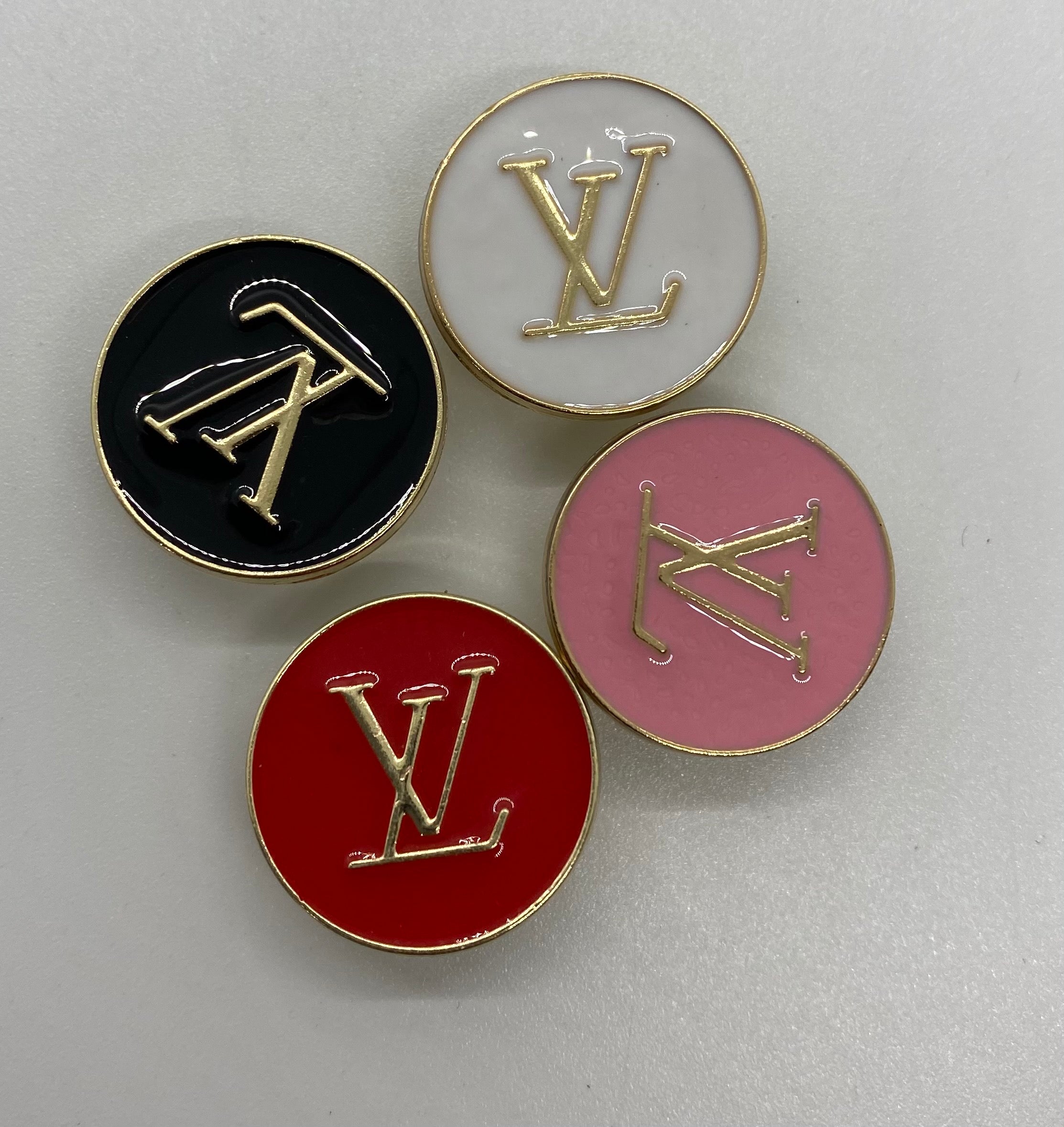 unbranded, Accessories, 2x Louis Vuitton Pink White Logo Charms For Crocs